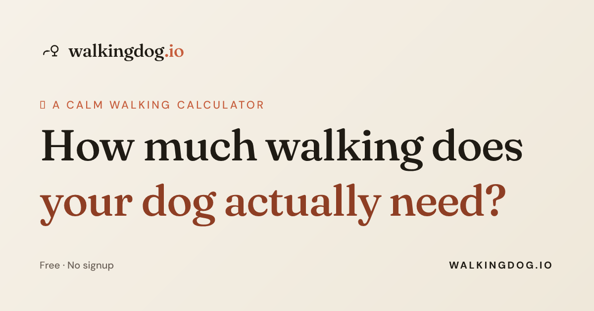 walkingdog.io — how much walking does your dog actually need?